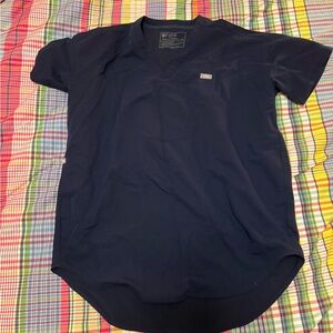 Navy Blue Halle V Neck Figs Scrub Top